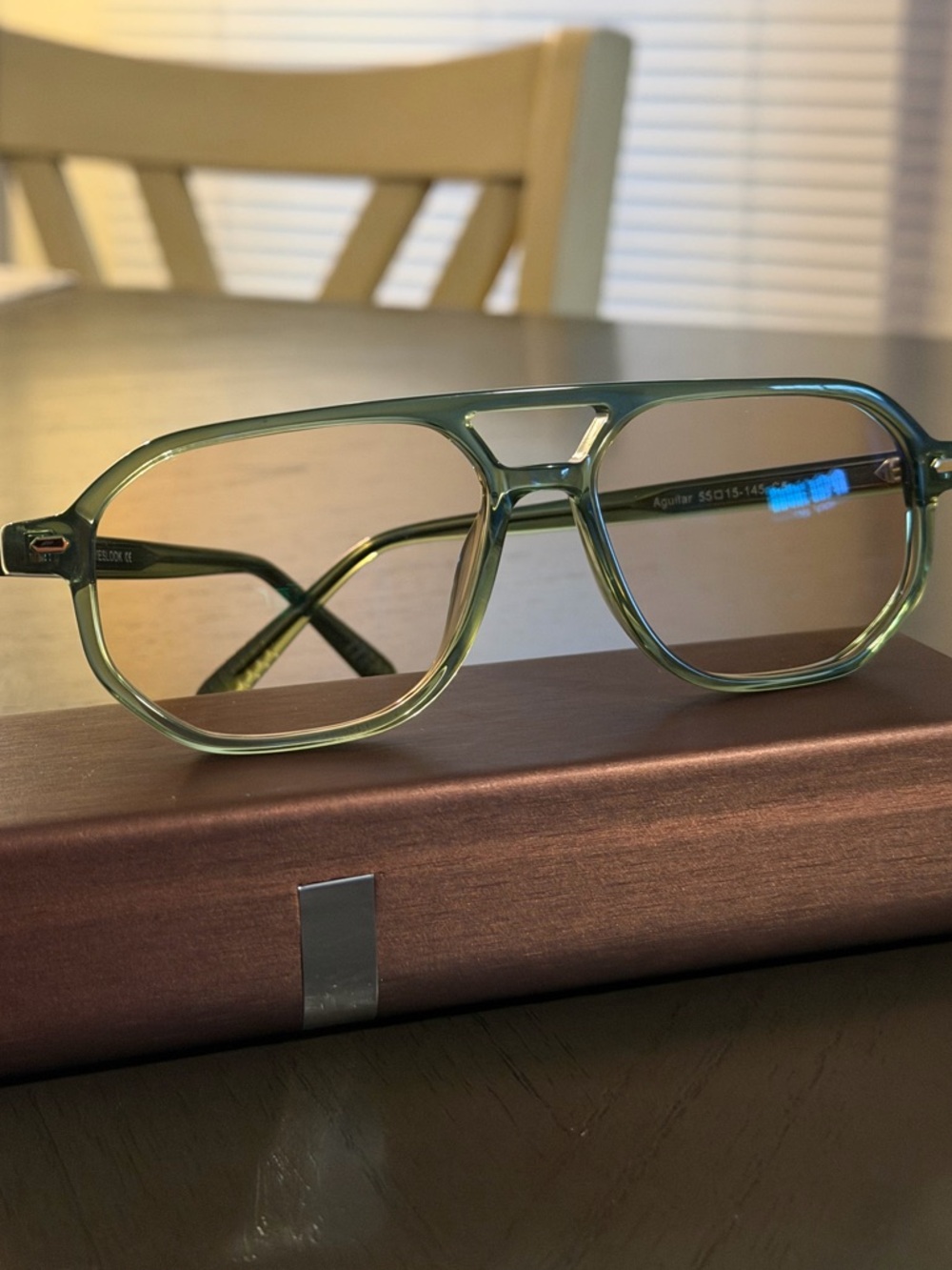 NEW Translucent Green Aviator Sunglasses